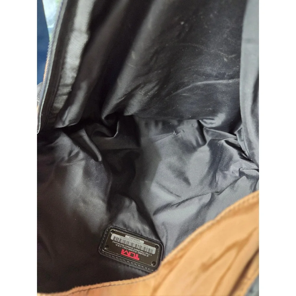 Tumi Brown Nylon Virtue Diligence Backpack Leather Trim MCM LXXV Multi Pocket